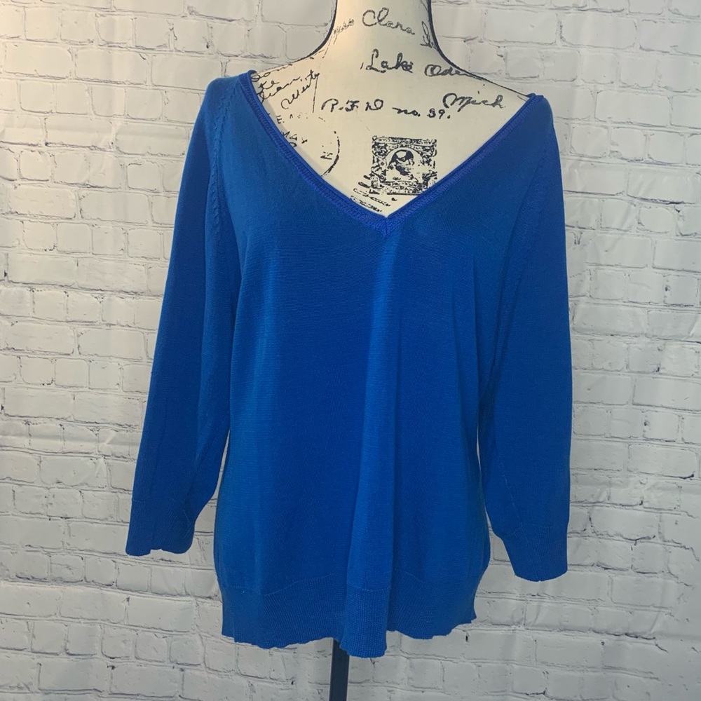NY&Co Royal Blue Slitted Sleeve Sweater Size XL
